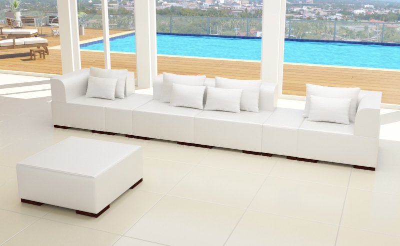 Modell VICTORIA: LEDER LOOK - MODULARES SOFA