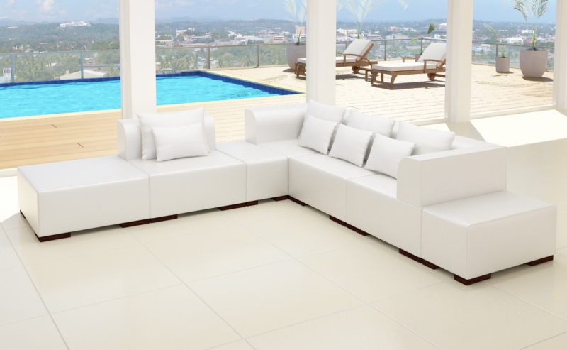 Modell VICTORIA: LEDER LOOK - MODULARES SOFA