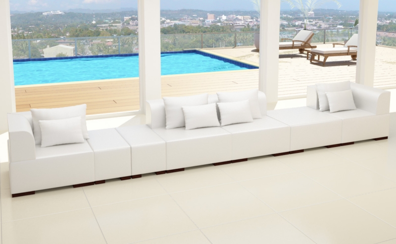 Modell VICTORIA: LEDER LOOK - MODULARES SOFA