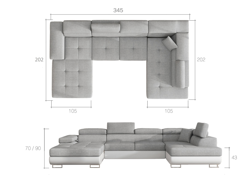 MODELL „RODRIGO“ ECKSOFA IN U-FORM  *)