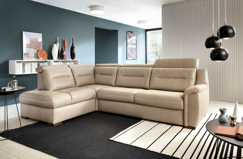 MODELL "SALMO", MODULARES ECKSOFA IN ECHTLEDER ( NATURELLE & EVOLUTION, freie Farbwahl) !