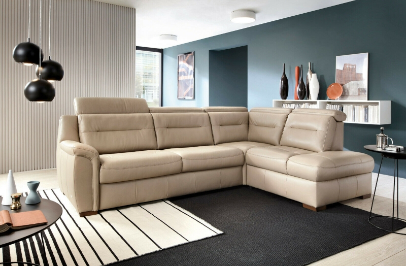 MODELL "SALMO", MODULARES ECKSOFA IN ECHTLEDER ( NATURELLE & EVOLUTION, freie Farbwahl) !