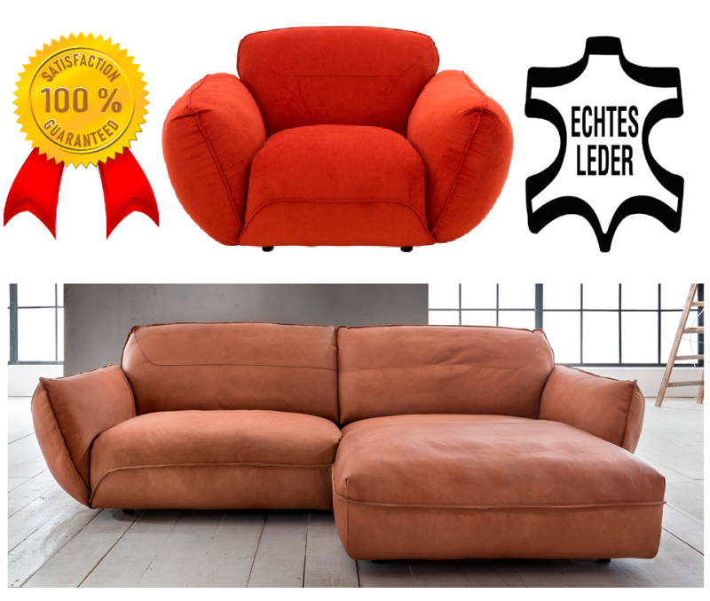 MODELL "BE CHILLED", SESSEL IN ECHTLEDER ( PRESTIGE +, freie Farbwahl ) !