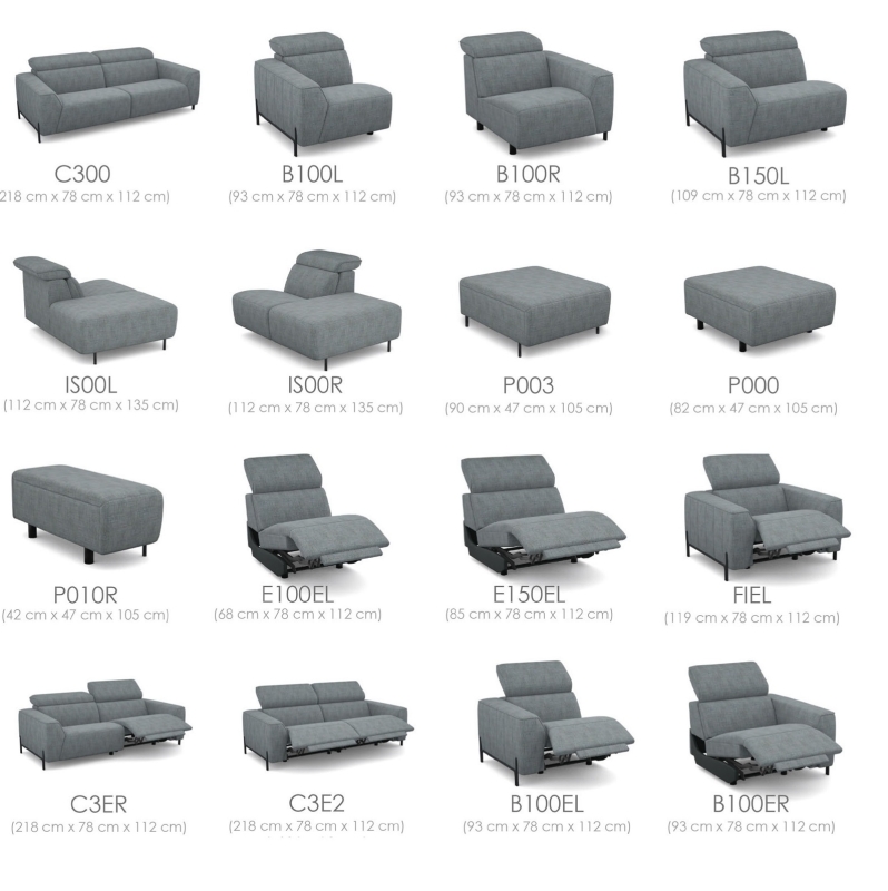 MODELL "CALIS" MODULARES SOFA IN STOFF wie abgebildet !