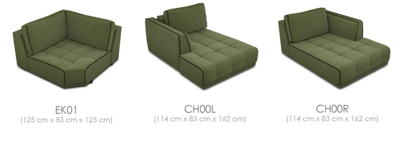 MODELL "DIELO" MODULARES SOFA IN STOFF wie abgebildet !