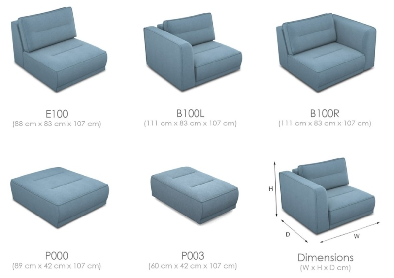 MODELL "SUNN" MODULARES SOFA IN STOFF wie abgebildet !