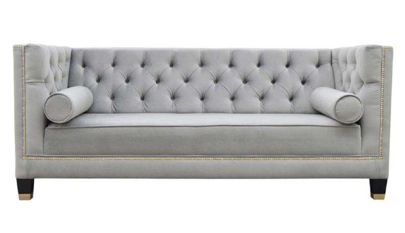 MODELL "ROMA" 2-SITZER SOFA IN SAMTSTOFF PREMIUM