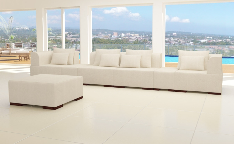 Modell VICTORIA: ALCANTARA LOOK - MODULARES SOFA IN 7 TEILEN