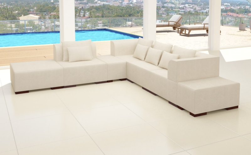 Modell VICTORIA: ALCANTARA LOOK - MODULARES SOFA IN 7 TEILEN