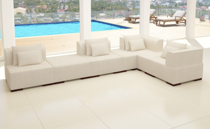 Modell VICTORIA: ALCANTARA LOOK - MODULARES SOFA IN 7 TEILEN