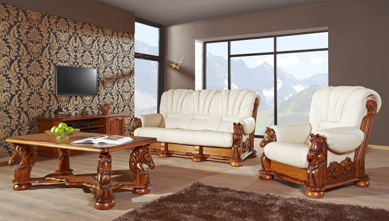 MODELL "WILD MUSTANG" 3 SITZER SOFA IN ECHTLEDER !