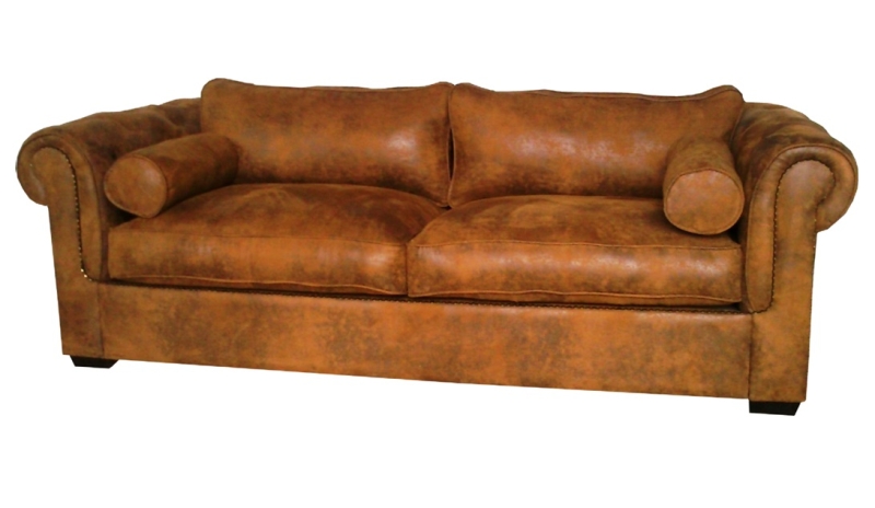 MODEL „CHESTERFIELD WINDSOR PREMIUM XXL“ 3 - SITZER SOFA IN VINTAGE WILDLEDER