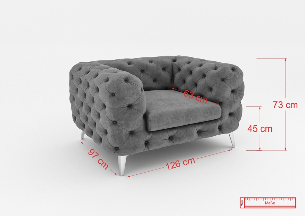 Modell "CHESTERFIELD ROYAL" SESSEL IN STOFF SAMT PREMIUM