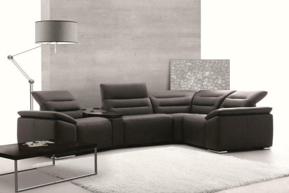 MODELL "IMPRESSIONE", ECKSOFA MIT RELAXFUNKTION IN ECHTLEDER  !