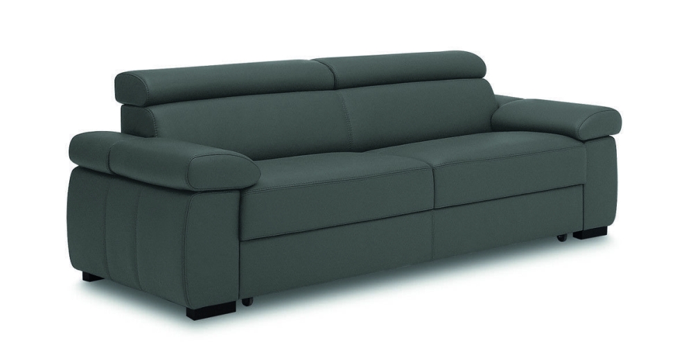 MODELL "ZOOM", 3-SITZER SOFA MIT BETTFUNKTION, IN ECHTLEDER ( NATURELLE , freie Farbwahl ) !