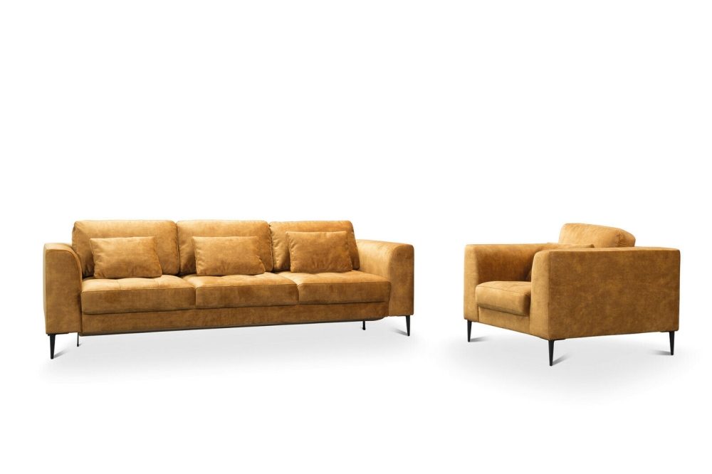 MODELL "LUZI", 3-SITZER SOFA MIT BETTFUNKTION, IN STOFF ( ADORE – freie Farbwahl ) !