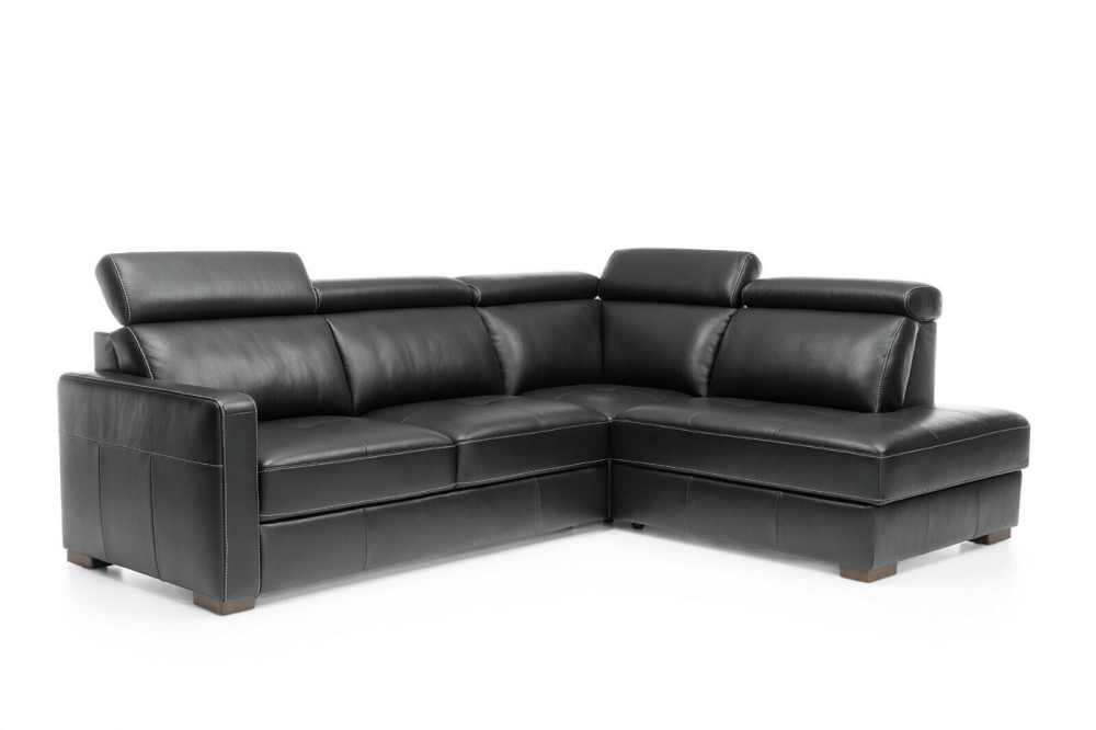 MODELL "ERGO", ECKSOFA MIT BETTFUNKTION UND STAURAUM, IN ECHTLEDER ( PRESTIGE , freie Farbwahl ) !