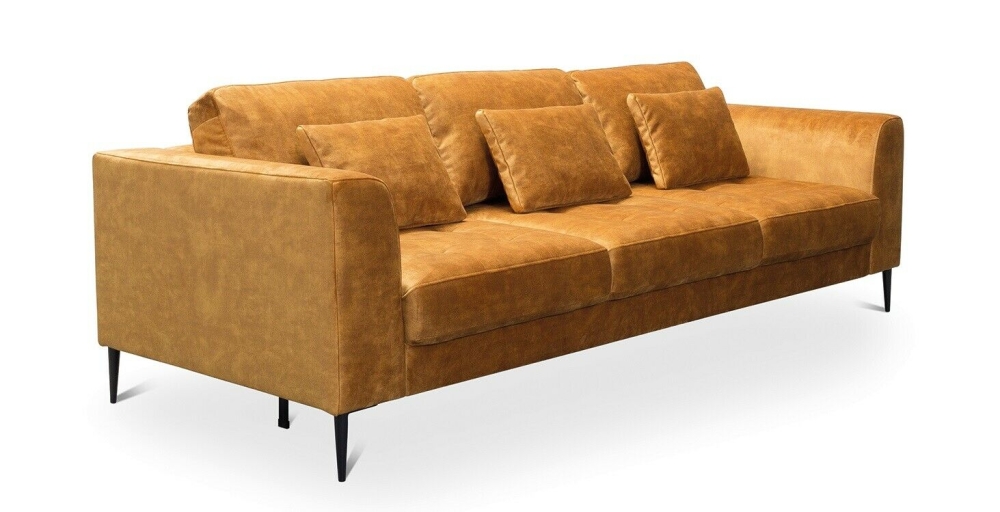 MODELL "LUZI", 3-SITZER SOFA MIT BETTFUNKTION, IN STOFF ( ADORE – freie Farbwahl ) !