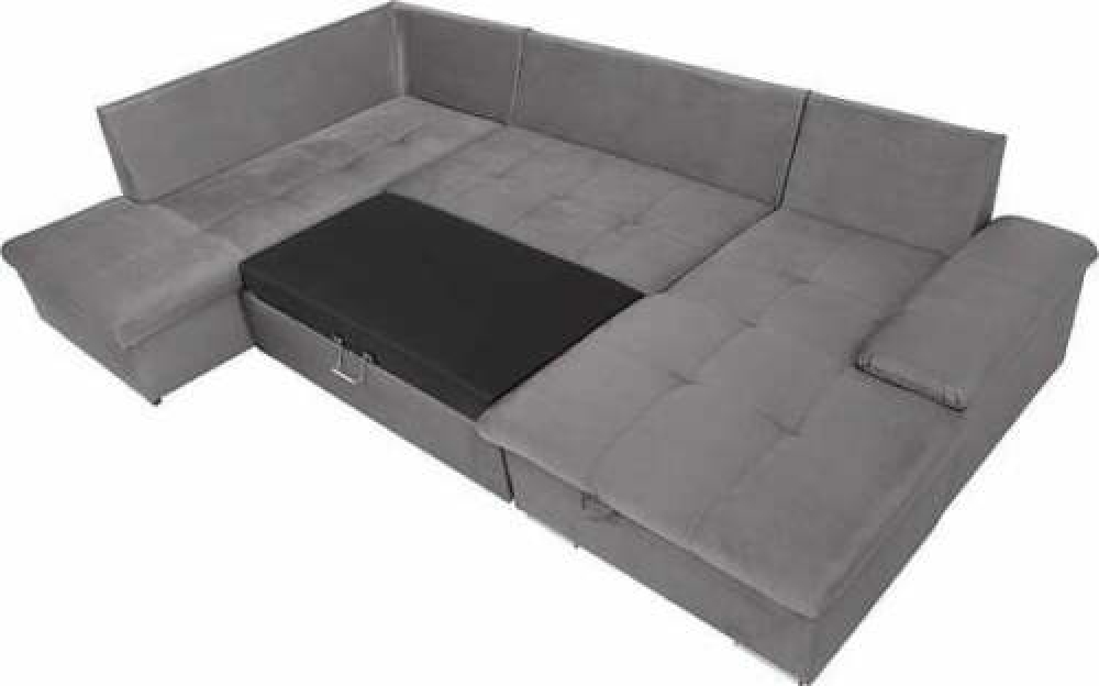 MODELL "DAKAR", WOHNLANDSCHAFT MIT BETT, IN STOFF ( MONOLITH – freie Farbwahl) !