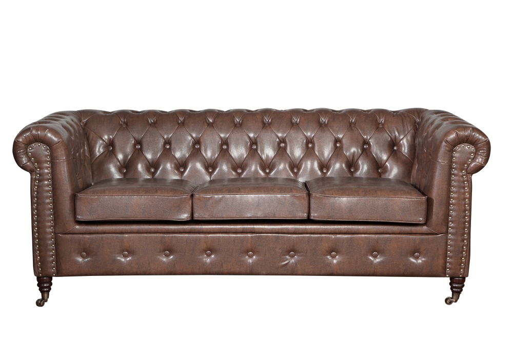 MODELL:  " CHESTERFIELD CLASSIC “  2 - SITZER SOFA IN  LEDER LOOK PREMIUM