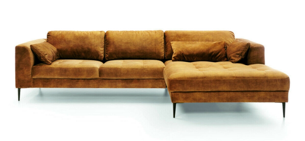 MODELL "LUZI", ECKSOFA OHNE BETTFUNKTION, IN STOFF ( ADORE – freie Farbwahl ) !