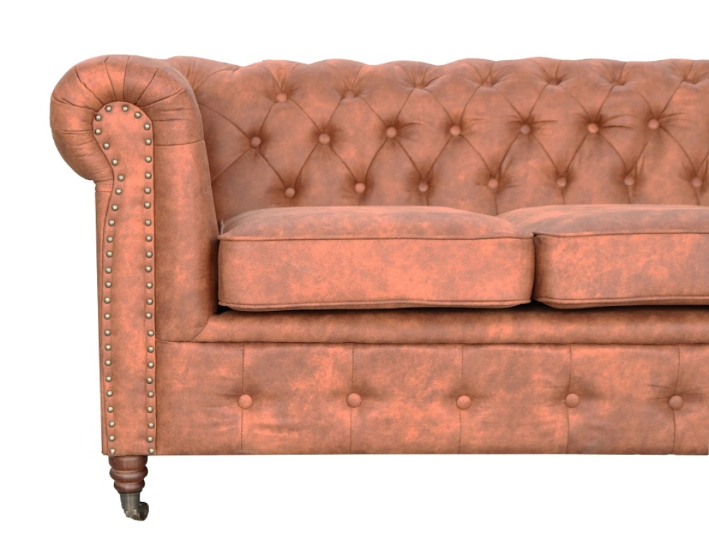 MODELL CHESTERFIELD 4 SITZER SOFA  IN LEDER LOOK PREMIUM