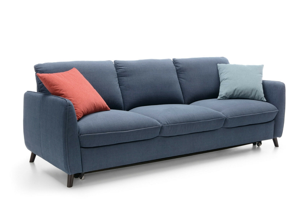 MODELL "NILS", 3-SITZER SOFA MIT BETTFUNKTION, IN STOFF ( PERSEMPRA – freie Farbwahl) !