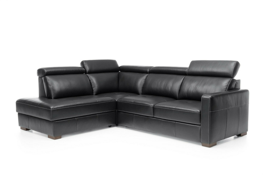 MODELL "ERGO", ECKSOFA MIT BETTFUNKTION UND STAURAUM, IN ECHTLEDER ( PRESTIGE , freie Farbwahl ) !