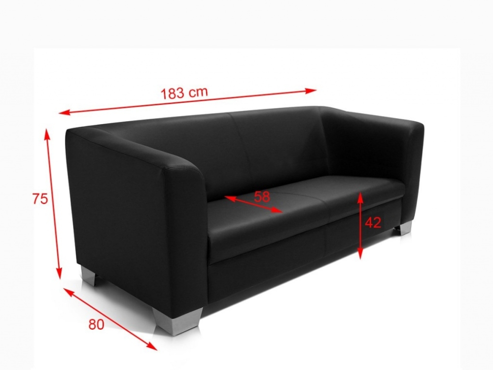 MODELL:  " CHICAGO " 3-SITZER SOFA in LEDER LOOK PREMIUM