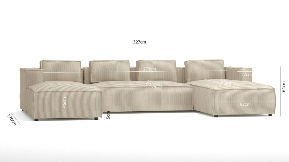 MODELL "CHLOE U" ECKSOFA IN CORD !