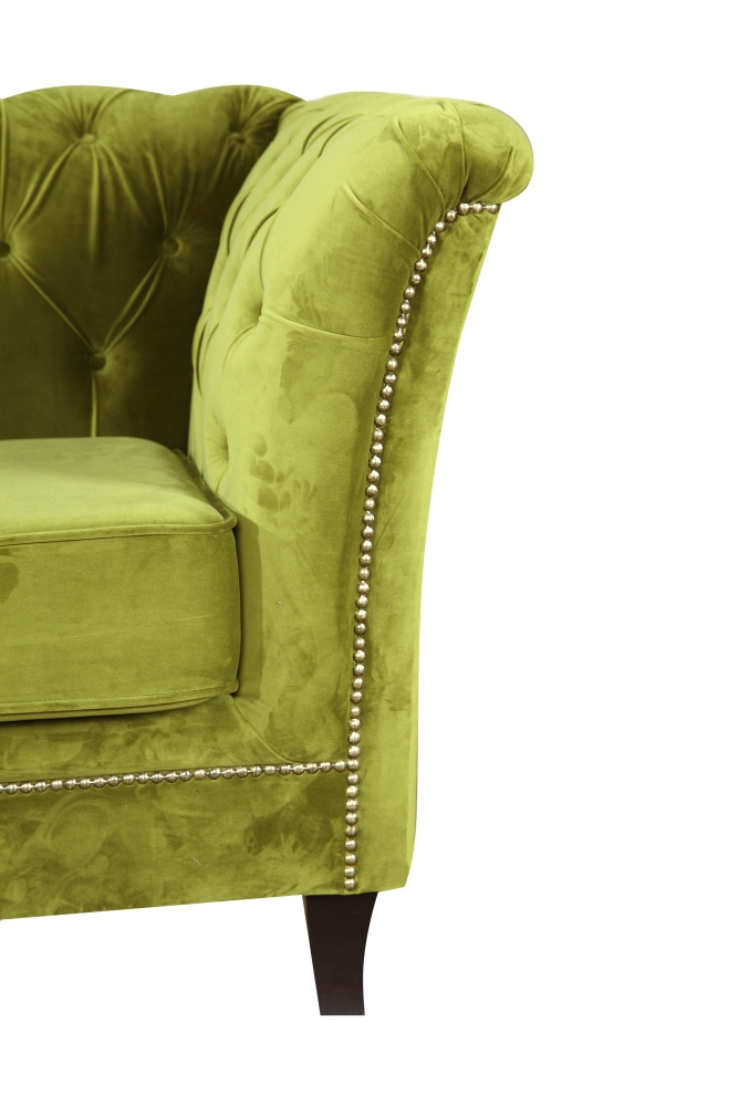 MODEL „CHESTERFIELD DERBY“ 2 SITZER SOFA IN SAMTSTOFF VELVET PERMIUM