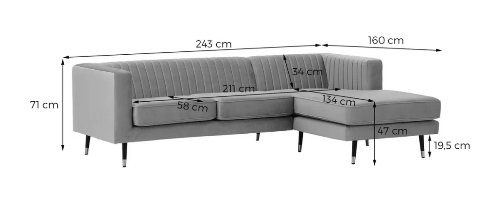 MODELL:  ENYA ECKSOFA IN SAMTSTOFF „ VELOURS “ PREMIUM