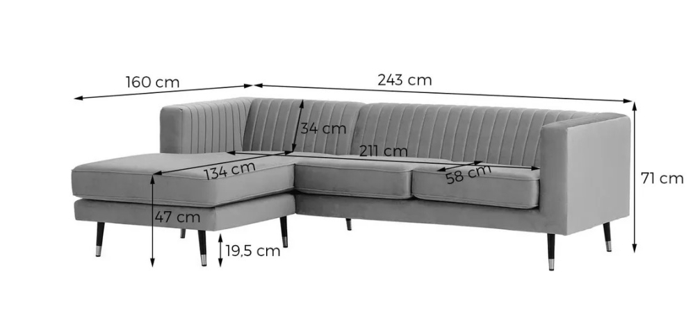 MODELL:  ENYA ECKSOFA IN SAMTSTOFF „ VELOURS “ PREMIUM