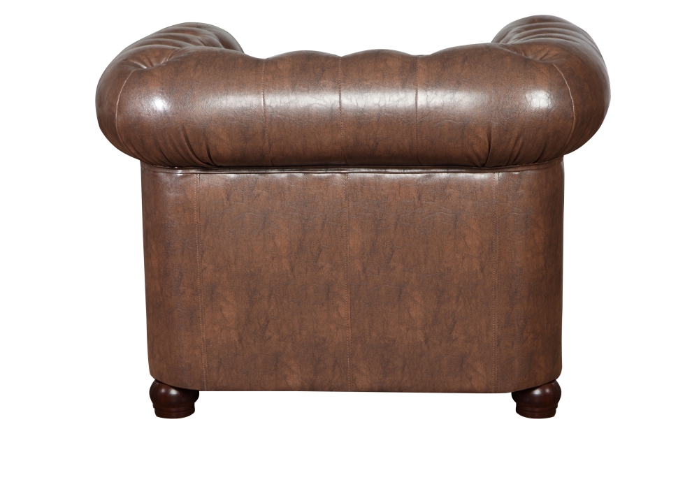 MODELL:  " CHESTERFIELD CLASSIC “  HOCKER - KLEIN ( 75 X 70 cm ) IN  LEDER LOOK PREMIUM