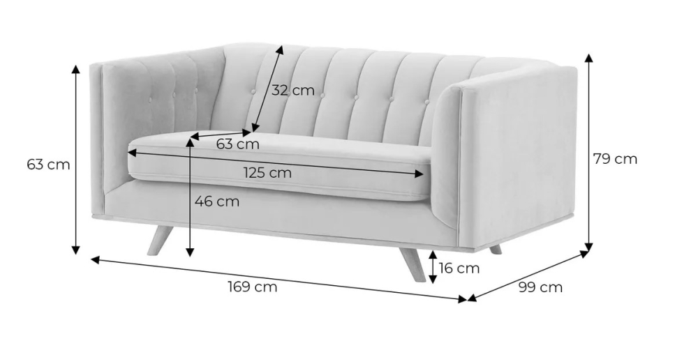 MODELL:  JENNIFER 2-SITZER SOFA IN SAMTSTOFF „ VELOURS “ PREMIUM