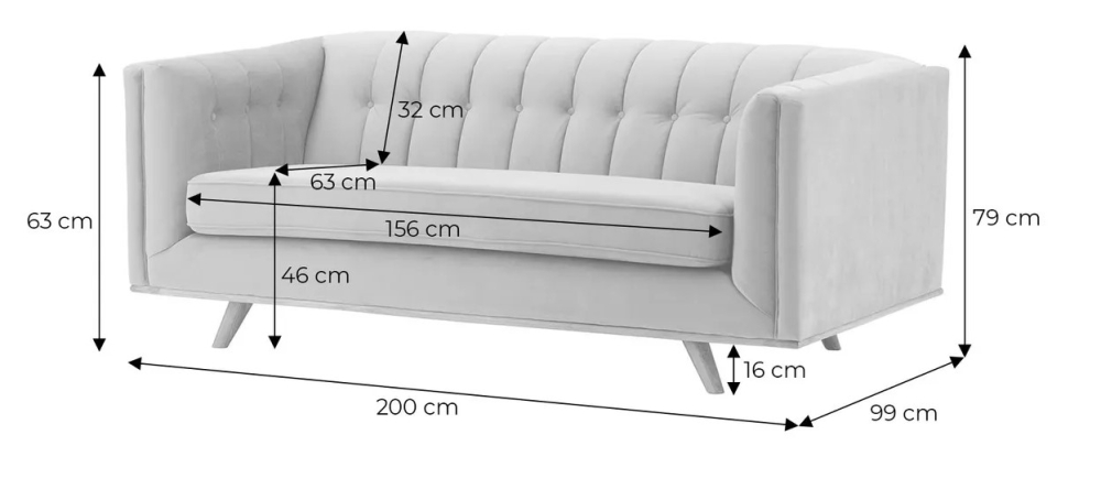 MODELL:  JENNIFER 3-SITZER SOFA IN SAMTSTOFF „ VELOURS “ PREMIUM