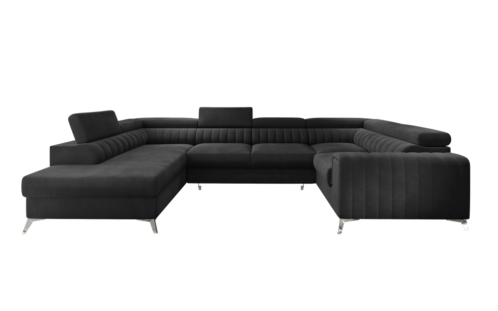 MODELL „KASSIOPEIA“ ECKSOFA MIT BETTFUNKTION IN STOFF „VELVET“ PREMIUM