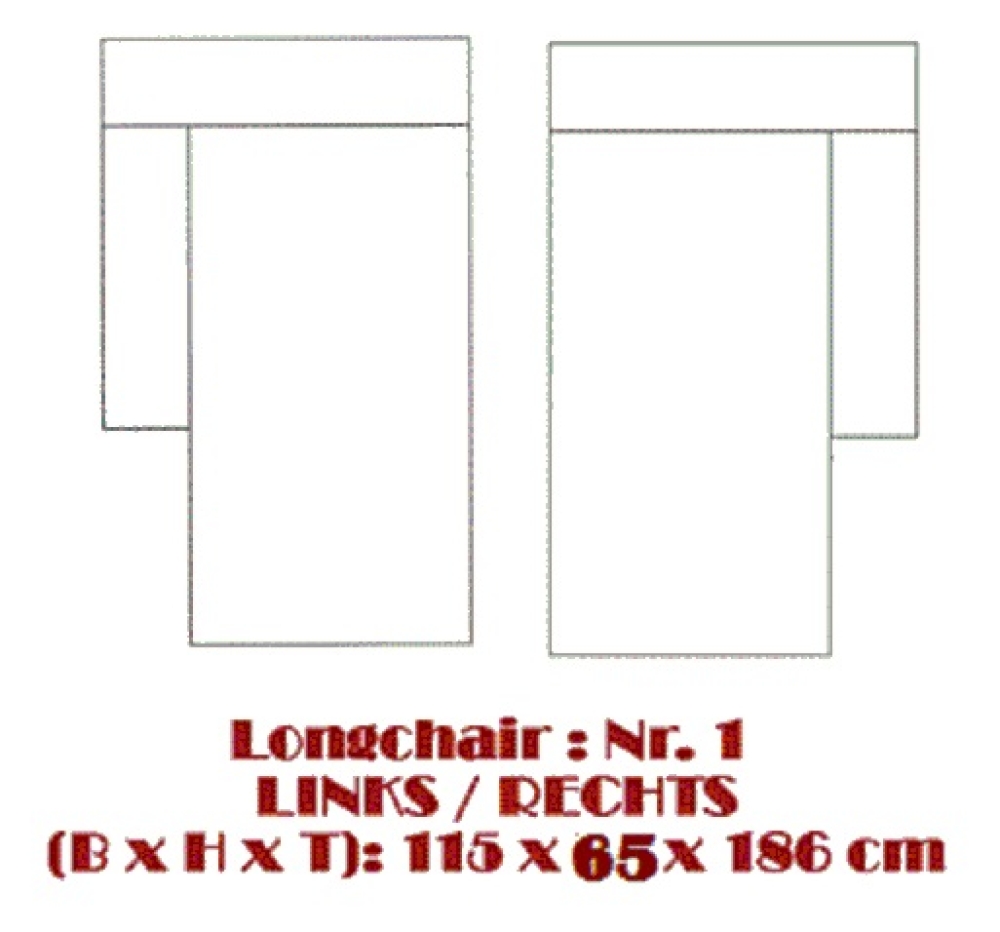 Sofa-Modul "Longchair" (LINKS / RECHTS)