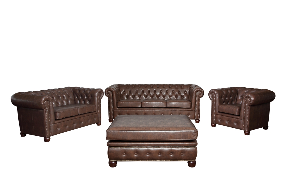 MODELL:  " CHESTERFIELD CLASSIC “  3 - SITZER SOFA IN  LEDER LOOK PREMIUM