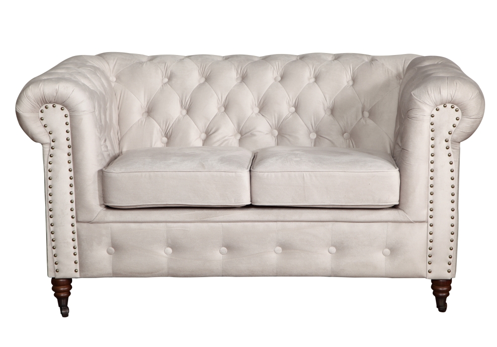 MODELL:  " CHESTERFIELD CLASSIC “  HOCKER - GROSS ( 100 X 100 cm ) IN STOFF AMORE PREMIUM *)