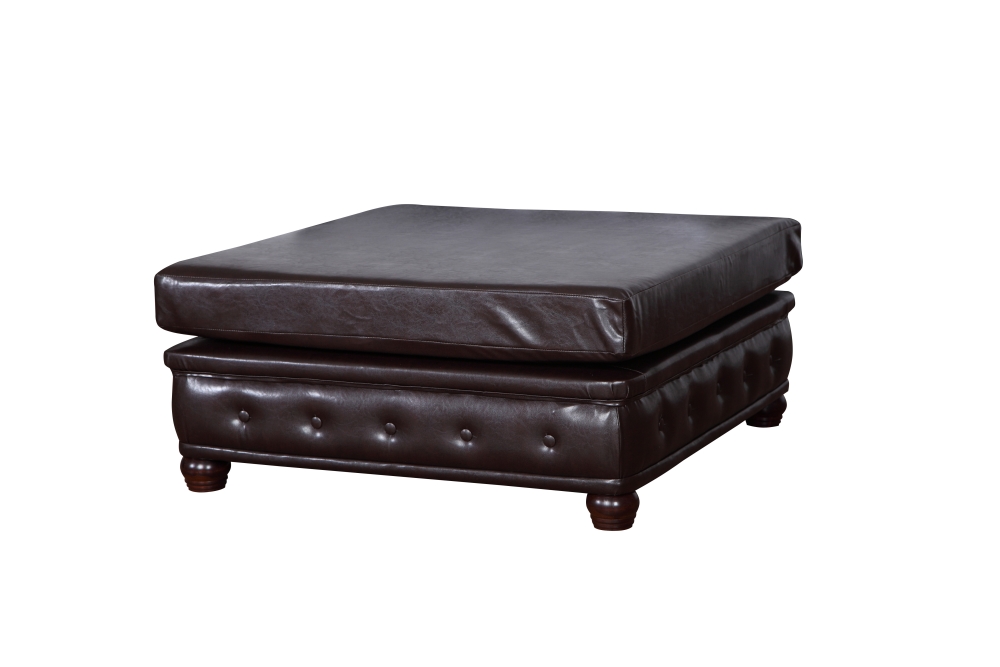 MODELL " CHESTERFIELD" HOCKER - GROSS (100 x 100 cm) IN LEDER LOOK PREMIUM