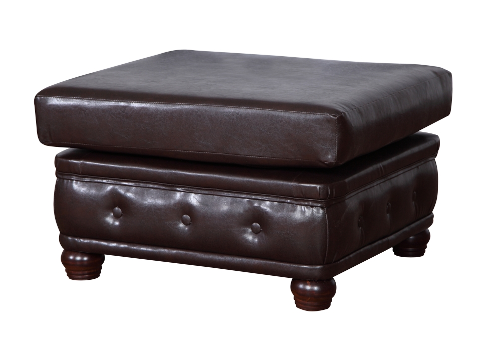 MODELL " CHESTERFIELD" HOCKER - KLEIN (75 x 70 cm) IN LEDER LOOK PREMIUM