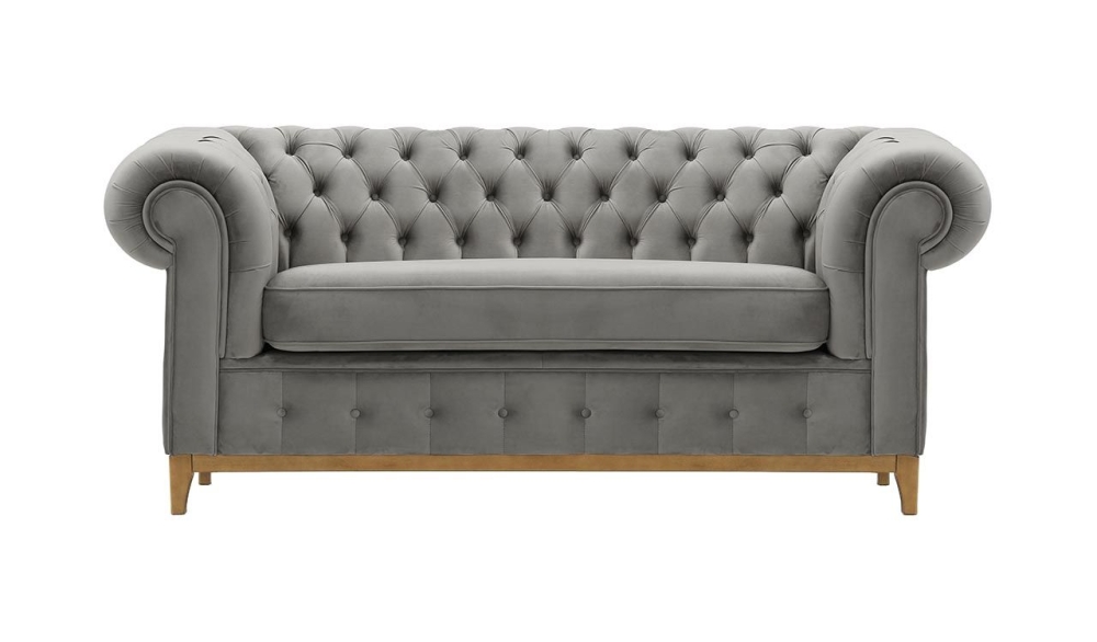 MODELL:  " CHESTERFIELD DIAMOND " 2-SITZER SOFA IN SAMTSTOFF „ VELOURS “ PREMIUM