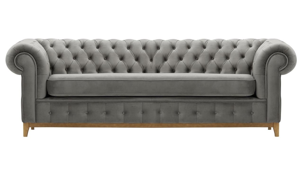 MODELL:  " CHESTERFIELD DIAMOND " 3-SITZER SOFA IN SAMTSTOFF „ VELOURS “ PREMIUM