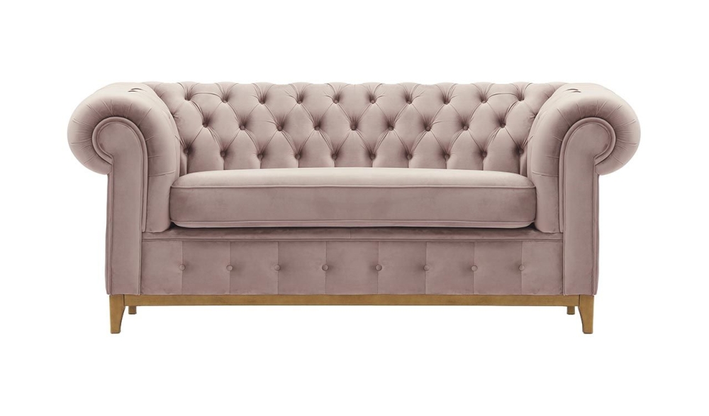 MODELL:  " CHESTERFIELD DIAMOND " 2-SITZER SOFA IN SAMTSTOFF „ VELOURS “ PREMIUM