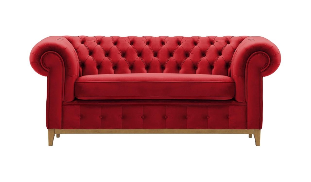 MODELL:  " CHESTERFIELD DIAMOND " 2-SITZER SOFA IN SAMTSTOFF „ VELOURS “ PREMIUM