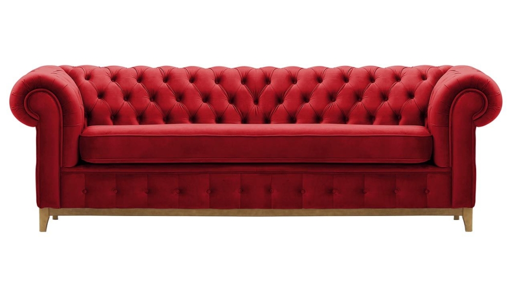 MODELL:  " CHESTERFIELD DIAMOND " 3-SITZER SOFA IN SAMTSTOFF „ VELOURS “ PREMIUM