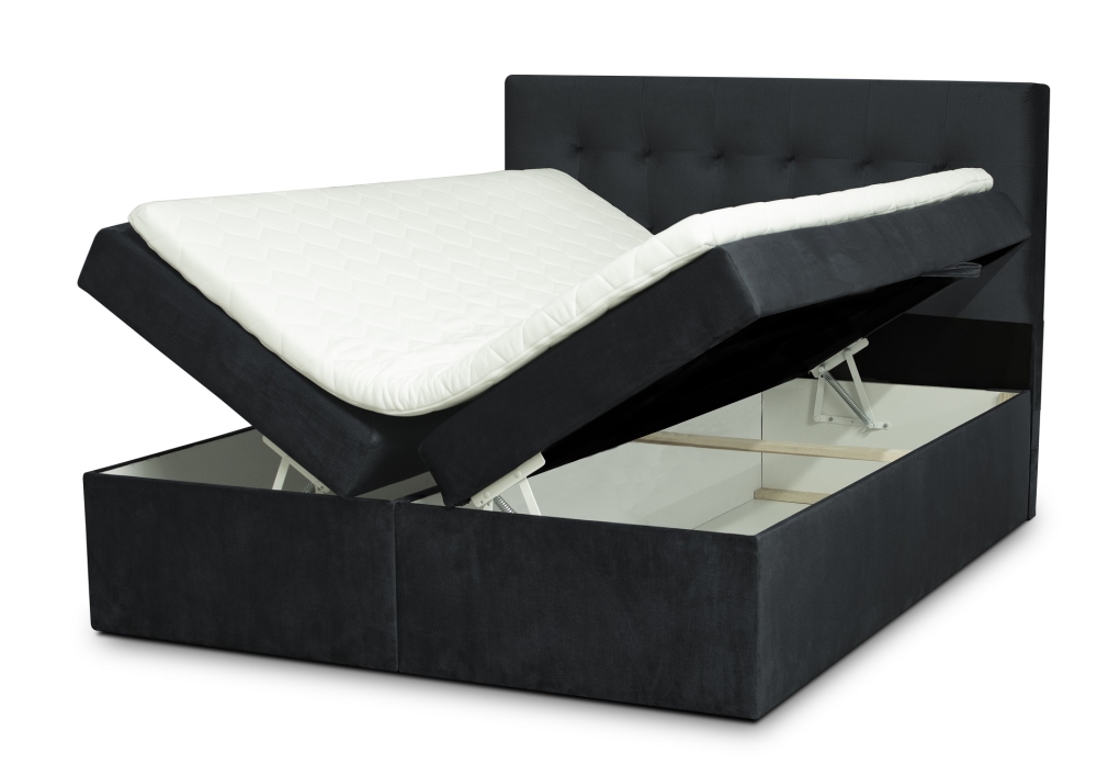 MODELL:  " QUEEN ALEXANDRA" BOXSPRINGBETT MIT TOPPER 160 x 200 & 180 x 200 & 200 x 200 cm IN SAMTSTOFF VELVET PREMIUM