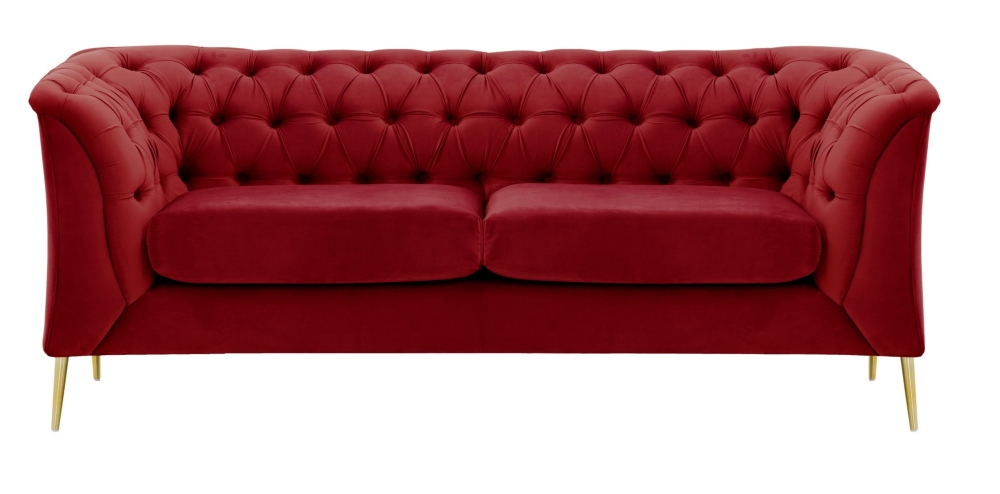 MODELL:  CHESTERFIELD MODERN ART „M“ 2-SITZER SOFA IN SAMTSTOFF „ VELOURS “ PREMIUM