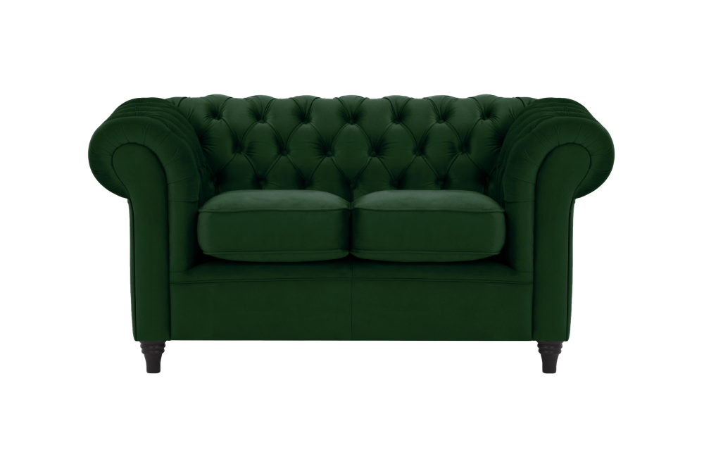 MODELL:  " CHESTERFIELD WINDSOR " 2-SITZER SOFA IN SAMTSTOFF „ VELOURS “ PREMIUM